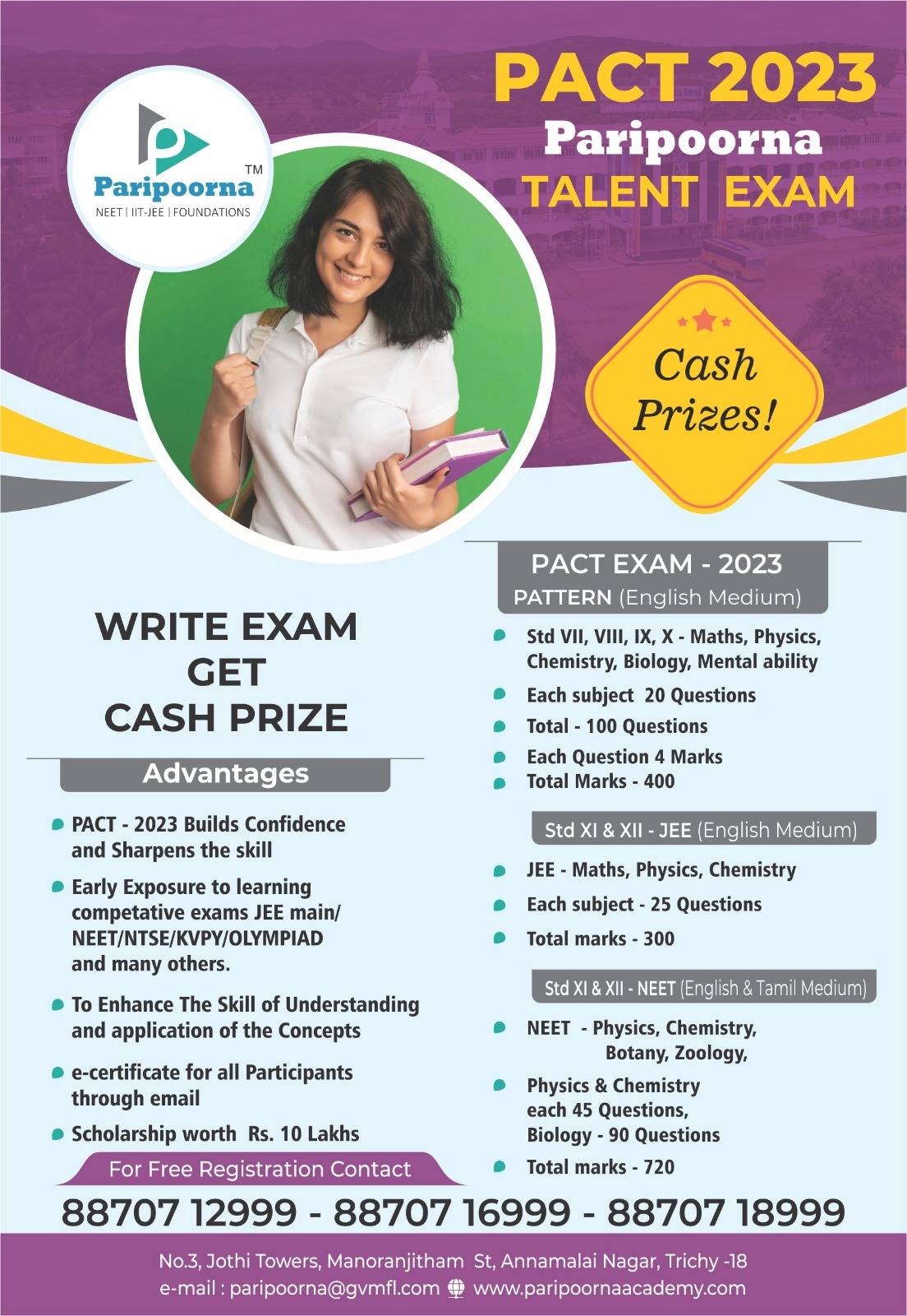 Paripoorna Talent exam in trichy